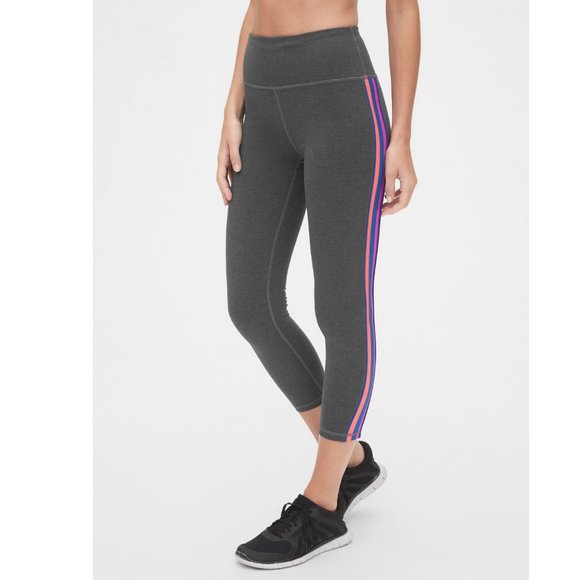 GAP Pants - GapFit High Rise Blackout Side-Stripe 7/8 Leggings